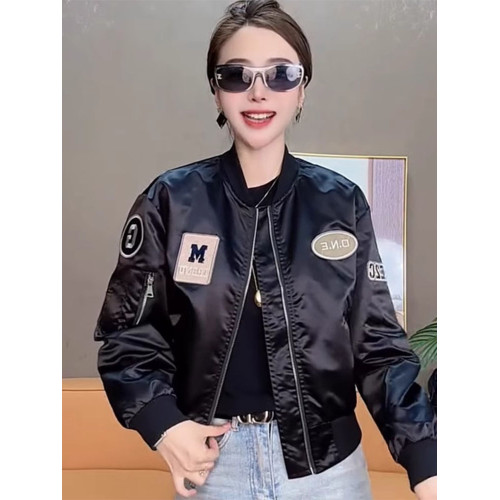 美式刺綉短款棒球服外套女春秋季2025新款小個子女士飛行夾克上衣 美式刺綉短款棒球服外套女春秋季2025新款小個子女士飛行夾克上衣