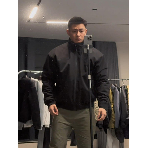 GTAL美式無帽立領沖鋒衣男秋冬加棉加厚外套飛行員夾克高級感棉衣 GTAL美式無帽立領沖鋒衣男秋冬加棉加厚外套飛行員夾克高級感棉衣