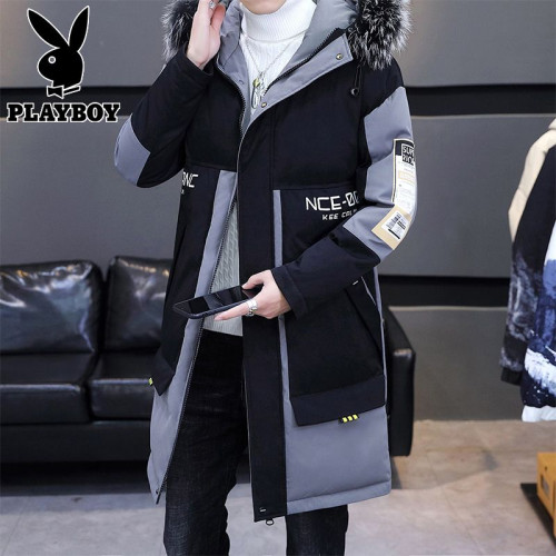 花花公子羽絨服男士中長款2025冬季新款潮牌加厚保暖棉衣冬裝外套 花花公子羽絨服男士中長款2025冬季新款潮牌加厚保暖棉衣冬裝外套
