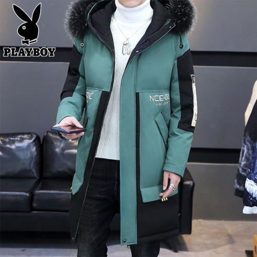花花公子羽絨服男士中長款2025冬季新款潮牌加厚保暖棉衣冬裝外套 花花公子羽絨服男士中長款2025冬季新款潮牌加厚保暖棉衣冬裝外套