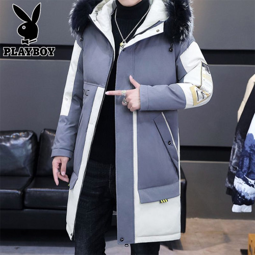 花花公子羽絨服男士中長款2025冬季新款潮牌加厚保暖棉衣冬裝外套 花花公子羽絨服男士中長款2025冬季新款潮牌加厚保暖棉衣冬裝外套