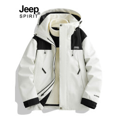 JEEP沖鋒衣女2025新款春秋季戶外三合一可拆卸登山防風冬天外套男