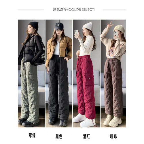 工裝羽絨棉褲女冬季外穿2025新款加厚零下40度防風防寒褲子直筒褲 工裝羽絨棉褲女冬季外穿2025新款加厚零下40度防風防寒褲子直筒褲