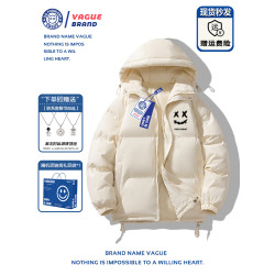 NASA聯名潮牌羽絨服男冬季連帽2025新款加厚寬松大碼外套女棉服