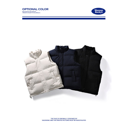 WASSUP美式潮牌馬甲男士秋冬季大碼休閒背心羽絨棉麵包服外套保暖 WASSUP美式潮牌馬甲男士秋冬季大碼休閒背心羽絨棉麵包服外套保暖