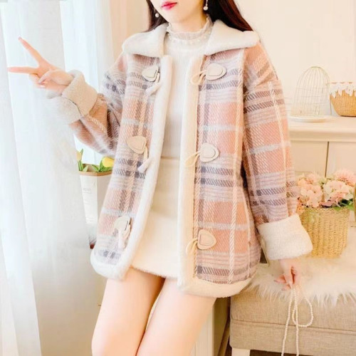 羊羔毛外套女2025秋冬大碼新款加絨羊羔一體絨加厚百搭保暖外套女 羊羔毛外套女2025秋冬大碼新款加絨羊羔一體絨加厚百搭保暖外套女