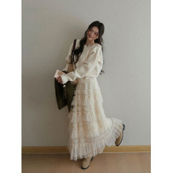 韓系溫柔風斜肩系帶針織衫女秋冬獨特漂亮氛圍感寬松顯瘦長袖上衣