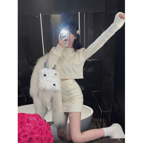 秋冬季小個子毛衣套裝女網紅氣質針織衫上衣包臀半身裙時尚兩件套 秋冬季小個子毛衣套裝女網紅氣質針織衫上衣包臀半身裙時尚兩件套