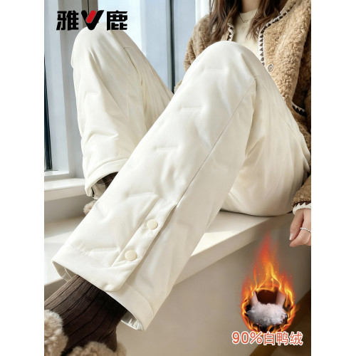 雅鹿羽絨褲女外穿2025新款時尚爆款冬季加厚高腰保暖防寒直筒棉褲 雅鹿羽絨褲女外穿2025新款時尚爆款冬季加厚高腰保暖防寒直筒棉褲