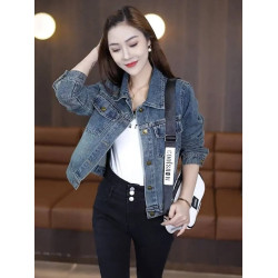 春秋新款復古牛仔外套女寬松小個子時尚氣質百搭短款大碼夾克上衣