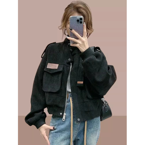 時尚高級感女士短外套2025春秋新款爆款洋氣質棒球服休閒工裝夾克 時尚高級感女士短外套2025春秋新款爆款洋氣質棒球服休閒工裝夾克