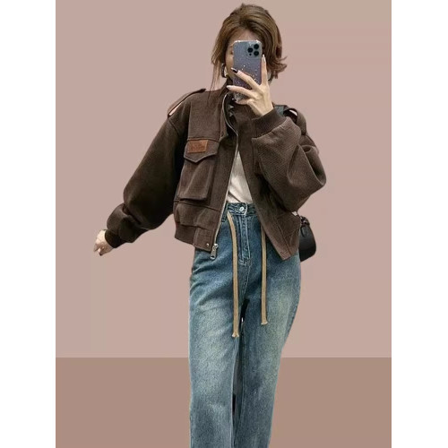 時尚高級感女士短外套2025春秋新款爆款洋氣質棒球服休閒工裝夾克 時尚高級感女士短外套2025春秋新款爆款洋氣質棒球服休閒工裝夾克