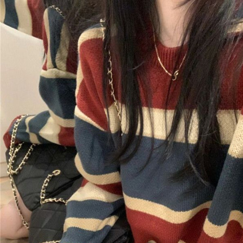 古著vintage毛衣女秋冬設計感小衆韓系慵懶風小個子軟糯針織上衣 古著vintage毛衣女秋冬設計感小衆韓系慵懶風小個子軟糯針織上衣