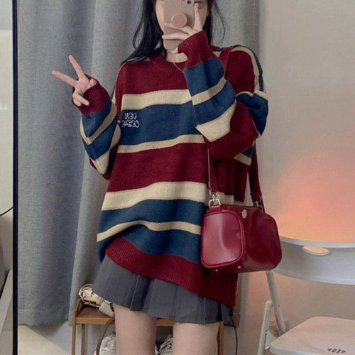 古著vintage毛衣女秋冬設計感小衆韓系慵懶風小個子軟糯針織上衣 古著vintage毛衣女秋冬設計感小衆韓系慵懶風小個子軟糯針織上衣