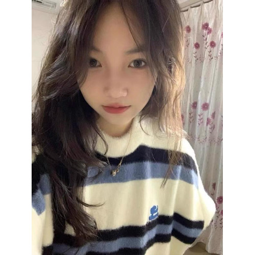 超好看撞色條紋毛衣女秋冬2025新款慵懶風針織上衣外套設計感小衆 超好看撞色條紋毛衣女秋冬2025新款慵懶風針織上衣外套設計感小衆