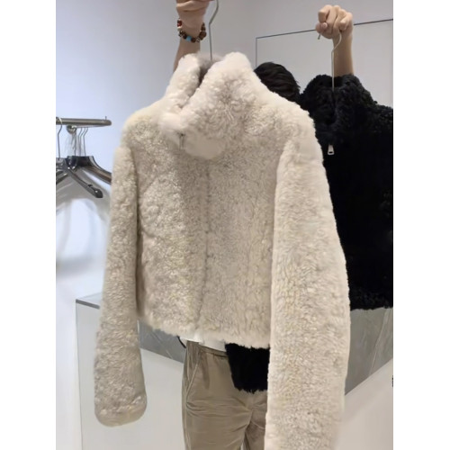 韓版時尚休閒加厚立領羊羔毛外套女秋冬小衆洋氣外穿寬松夾克上衣 韓版時尚休閒加厚立領羊羔毛外套女秋冬小衆洋氣外穿寬松夾克上衣