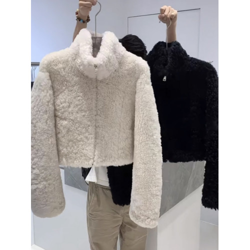 韓版時尚休閒加厚立領羊羔毛外套女秋冬小衆洋氣外穿寬松夾克上衣 韓版時尚休閒加厚立領羊羔毛外套女秋冬小衆洋氣外穿寬松夾克上衣