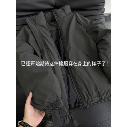 美式cleanfit短款羽絨服外套男冬季加厚boxy立領三防飛行夾克棉服