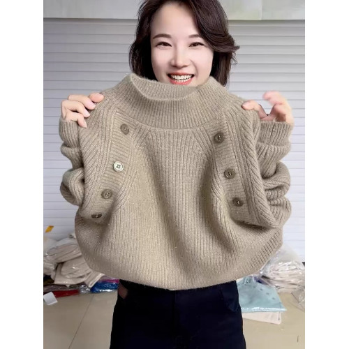 歐貨加厚毛衣女士2025年秋冬季新款加絨內搭保暖打底衫圓領針織衫 歐貨加厚毛衣女士2025年秋冬季新款加絨內搭保暖打底衫圓領針織衫