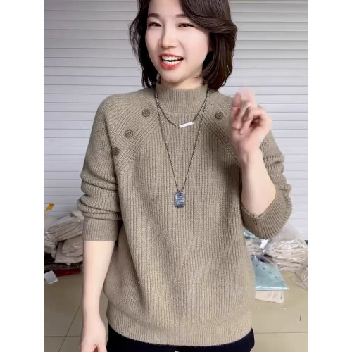 歐貨加厚毛衣女士2025年秋冬季新款加絨內搭保暖打底衫圓領針織衫 歐貨加厚毛衣女士2025年秋冬季新款加絨內搭保暖打底衫圓領針織衫