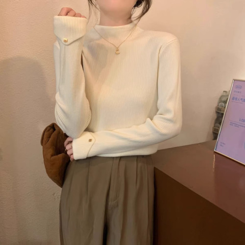 高級感內搭毛衣打底衫女春秋2025新款半高領長袖修身針織百搭上衣