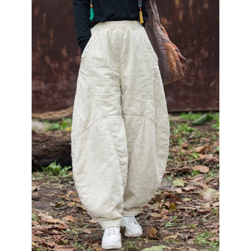 棉麻夾棉褲子女冬季中式禪意太極褲加厚保暖打坐褲加棉國風燈籠褲 棉麻夾棉褲子女冬季中式禪意太極褲加厚保暖打坐褲加棉國風燈籠褲