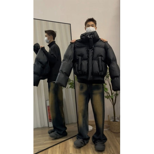 美式復古cleanfit短款棉服男冬季輕薄立領羽絨服vibe高街棉衣外套 美式復古cleanfit短款棉服男冬季輕薄立領羽絨服vibe高街棉衣外套