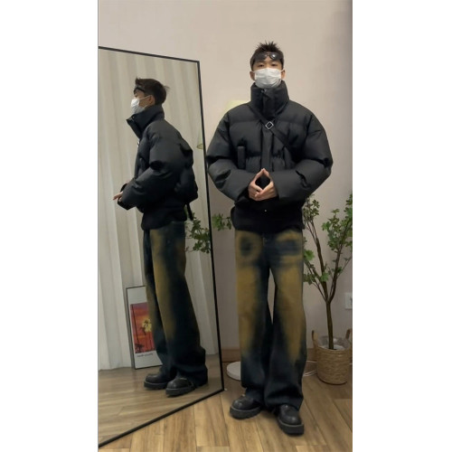 美式復古cleanfit短款棉服男冬季輕薄立領羽絨服vibe高街棉衣外套 美式復古cleanfit短款棉服男冬季輕薄立領羽絨服vibe高街棉衣外套