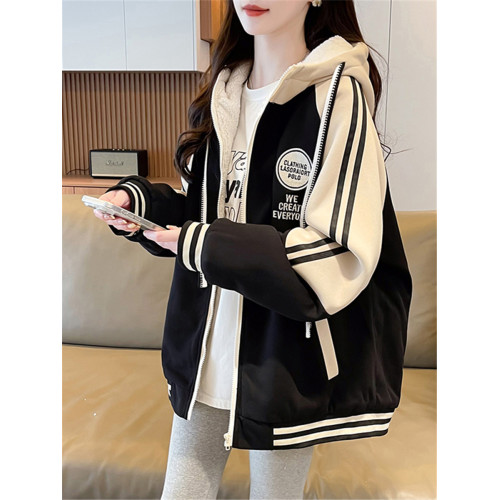 棒球服女秋冬加絨加厚寬松美式學院風冬季初高中學生羊羔毛外套潮 棒球服女秋冬加絨加厚寬松美式學院風冬季初高中學生羊羔毛外套潮