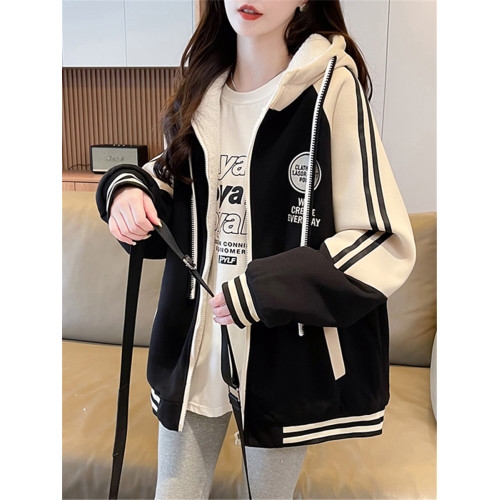 棒球服女秋冬加絨加厚寬松美式學院風冬季初高中學生羊羔毛外套潮 棒球服女秋冬加絨加厚寬松美式學院風冬季初高中學生羊羔毛外套潮