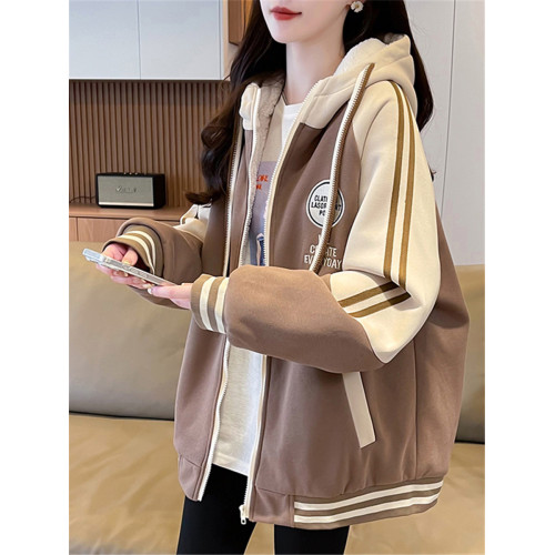 棒球服女秋冬加絨加厚寬松美式學院風冬季初高中學生羊羔毛外套潮 棒球服女秋冬加絨加厚寬松美式學院風冬季初高中學生羊羔毛外套潮