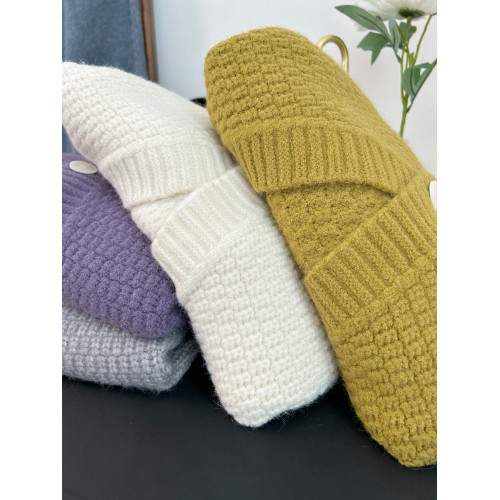 紫色韓國毛衣外套女開衫高級感秋冬季新款慵懶風寬松針織上衣外套