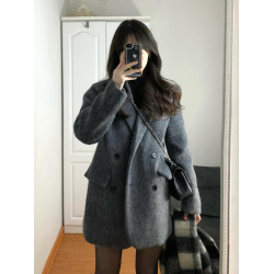 毛呢外套女短款小個子2024新款秋冬季高級感西裝赫本風厚呢子大衣