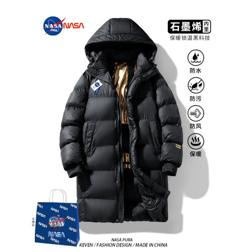 NASA聯名黑金棉服男女中長款寬松冬季加厚羽絨棉衣高級感情侶外套 NASA聯名黑金棉服男女中長款寬松冬季加厚羽絨棉衣高級感情侶外套
