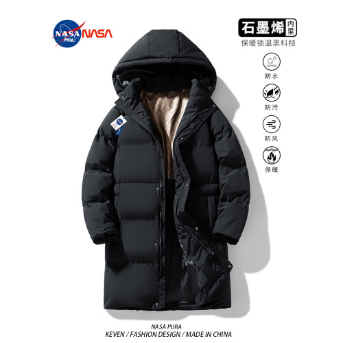 NASA聯名黑金棉服男女中長款寬松冬季加厚羽絨棉衣高級感情侶外套 NASA聯名黑金棉服男女中長款寬松冬季加厚羽絨棉衣高級感情侶外套