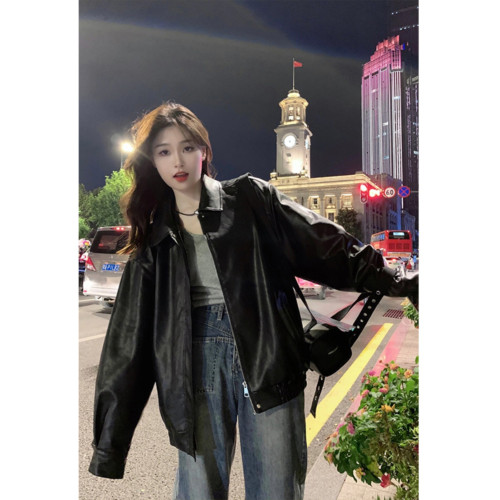 棕色pu皮衣外套女2025春秋港風爆款美拉德機車小個子加厚夾克棉服 棕色pu皮衣外套女2025春秋港風爆款美拉德機車小個子加厚夾克棉服