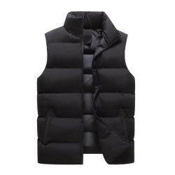 休閒風立領羽絨馬甲男士秋冬季拉鍊加厚保暖休閒坎肩背心上衣外套