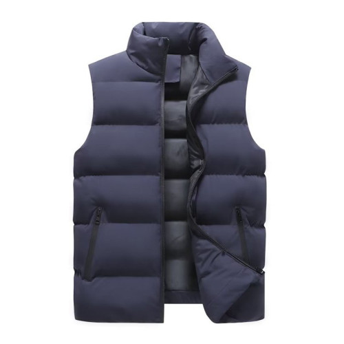休閒風立領羽絨馬甲男士秋冬季拉鍊加厚保暖休閒坎肩背心上衣外套 休閒風立領羽絨馬甲男士秋冬季拉鍊加厚保暖休閒坎肩背心上衣外套