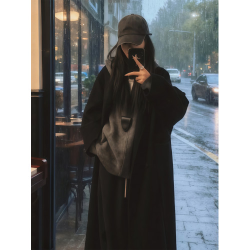 灰色拉鍊連帽毛衣慵懶高級感外套女秋冬2025新款軟糯針織衛衣開衫