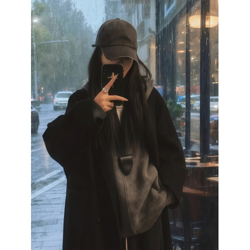 灰色拉鍊連帽毛衣慵懶高級感外套女秋冬2025新款軟糯針織衛衣開衫