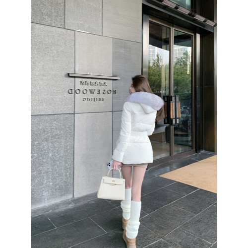 大毛領羽絨服女中長款2025冬季收腰顯瘦加厚保暖連帽90白鴨絨外套 大毛領羽絨服女中長款2025冬季收腰顯瘦加厚保暖連帽90白鴨絨外套