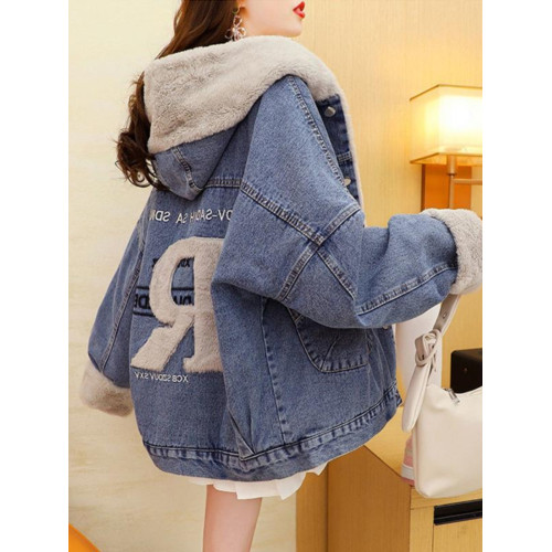 牛仔外套女秋冬加絨加厚抖音爆款寬松保暖牛仔衣女裝夾克棉衣襖子 牛仔外套女秋冬加絨加厚抖音爆款寬松保暖牛仔衣女裝夾克棉衣襖子