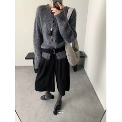 Exclusive type 秋冬韓系慵懶簡約系釦百搭長袖針織衫開衫毛衣女