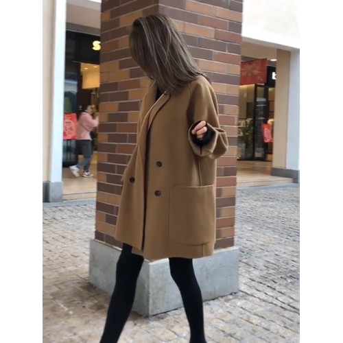 2025秋冬季新款駝色大衣小個子韓系寬松呢子西裝高級感短毛呢外套 2025秋冬季新款駝色大衣小個子韓系寬松呢子西裝高級感短毛呢外套