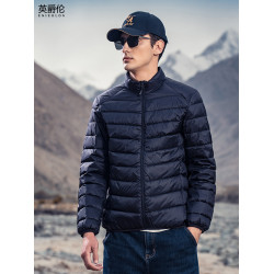 英爵倫 輕薄可攜式羽絨服男款秋冬季鴨絨排骨內膽男士保暖立領外套