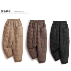 時尚洋氣棉褲女外穿冬季通勤簡約加棉休閒哈倫褲顯瘦媽媽長褲