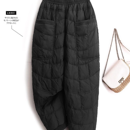 時尚洋氣棉褲女外穿冬季通勤簡約加棉休閒哈倫褲顯瘦媽媽長褲 時尚洋氣棉褲女外穿冬季通勤簡約加棉休閒哈倫褲顯瘦媽媽長褲