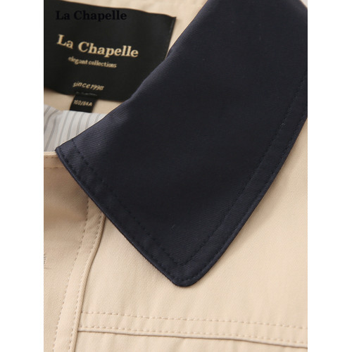 拉夏貝爾/La Chapelle巴恩風拼色翻領寬松外套女休閒短款夾克上衣 拉夏貝爾/La Chapelle巴恩風拼色翻領寬松外套女休閒短款夾克上衣