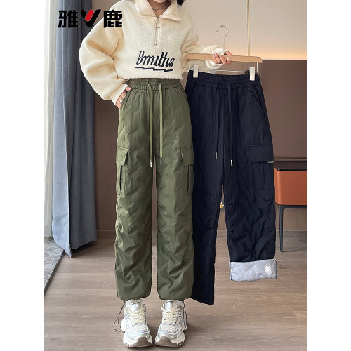 雅鹿加厚工裝羽絨褲女外穿冬2025新款高級防水防寒褲滑雪東北棉褲 雅鹿加厚工裝羽絨褲女外穿冬2025新款高級防水防寒褲滑雪東北棉褲