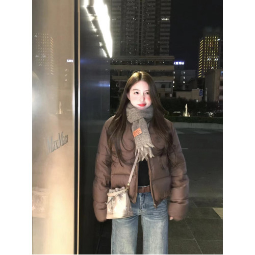 kumikumi高級感咖色棉服外套女冬季保暖寬鬆百搭小個子麵包服棉衣